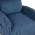 Jiada Upholstered Swivel Glider.Flannel Fabric.Rocking Chair For Nursery In Navy Blue.Modern Style One Left Bag Navy Blue Primary Living Space Foam Fabric Metal