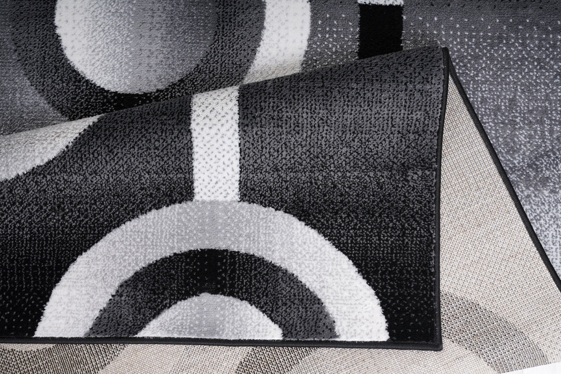 Jersey Area Rugs, Carpets For Livingroom, 7X10 Area Rugs ,3987 Black Grey Rectangle 8&10 Black Grey Contemporary Abstract Polypropylene