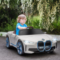 Aosom Electric Car For Kids, 12V Licensed Bmw Ride On Car With 2.4G Remote Control, Suspension System, Horn Honking, Music, Lights For Boys And Girls, White White Iron Plastic