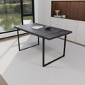 Mdf Black Wooden Dining Table And Modern Dining Chair 4 Piece Set, Medieval Wooden Kitchen Dining Table Set, Rectangular Metal Base, Dining Table And Suede Chair Brown Green Mdf