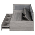 Twin Size Daybed With Three Drawers And Three Storage Compartments, Gray Twin Gray Mdf