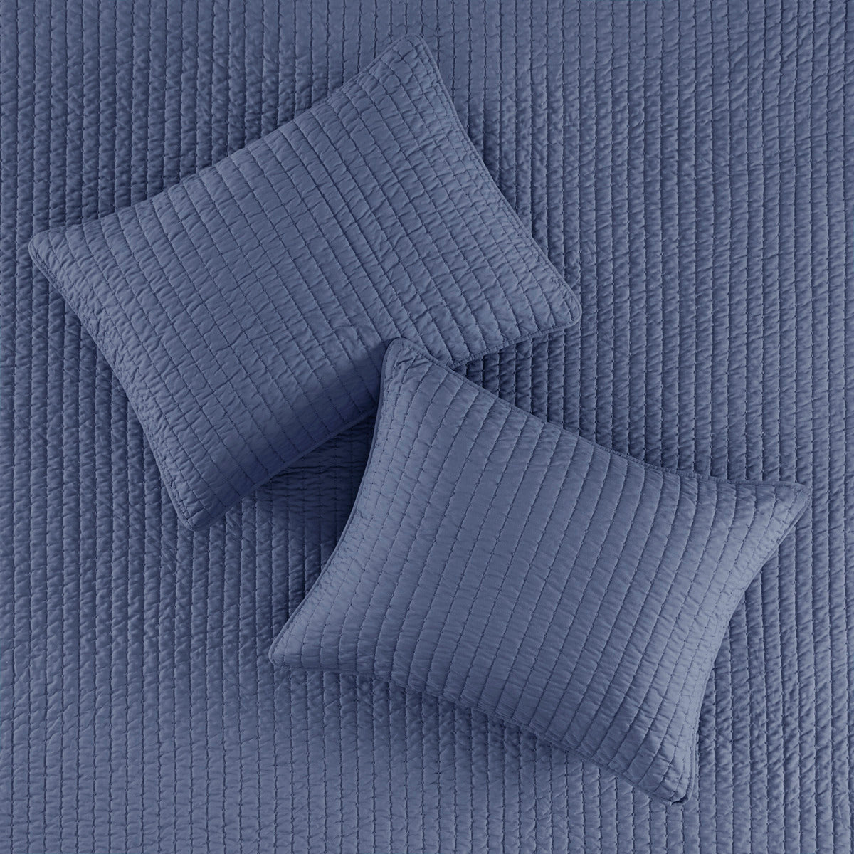 3 Piece Quilt Set Navy Full Queen Full Navy Polyester