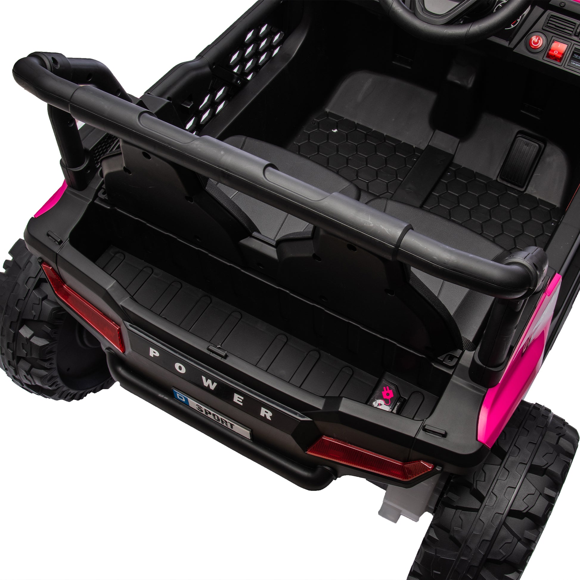 24V Kids Ride On Utv,Electric Toy For Kids W Parents Remote Control,Four Wheel Suspension,Low Start,Adjustable Speed,Multimedia Player,Early Education,Bluetooth,Rear Storage Space For Kids Aged 3 . Pink 50 99 Lbs Polypropylene