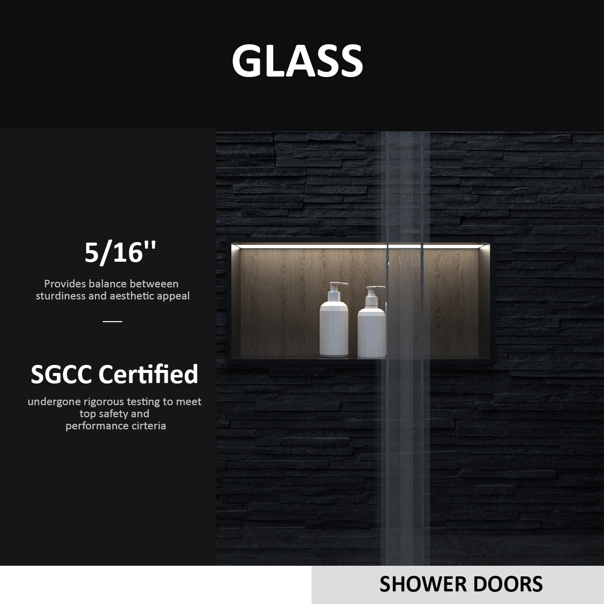 Frameless Sliding Shower Door 58 60 In. W X 76 In. H, Bathroom Sliding Door With 5 16" Clear Tempered Glass, Brushed Nickel Finish, Designed For Smooth Door Closing Brushed Nickel Stainless Steel