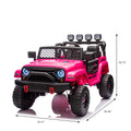 Pink,24V 2 Seater Ride On Truck Car, 4Wd Motors, With 2.4G Remote Control,Metal Suspension,Soft Start,Music, Led Light,Outdoor Off Road Electric Car,Toys Gifts Pink 100 149 Lbs Iron Plastic Iron