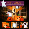 Homcom 7.5' Tall Lighted Halloween Inflatables Outdoor Decorations Haunted Tree With Owl, Ghost, Pumpkins, Blow Up Led Yard Decor For Garden, Lawn, Party, Holiday, Waterproof Multicolor Polyester