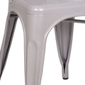 Silver Stackable Side Chair Set Of 2 Solid Silver Dining Room Side Chair Set Of 2 Metal