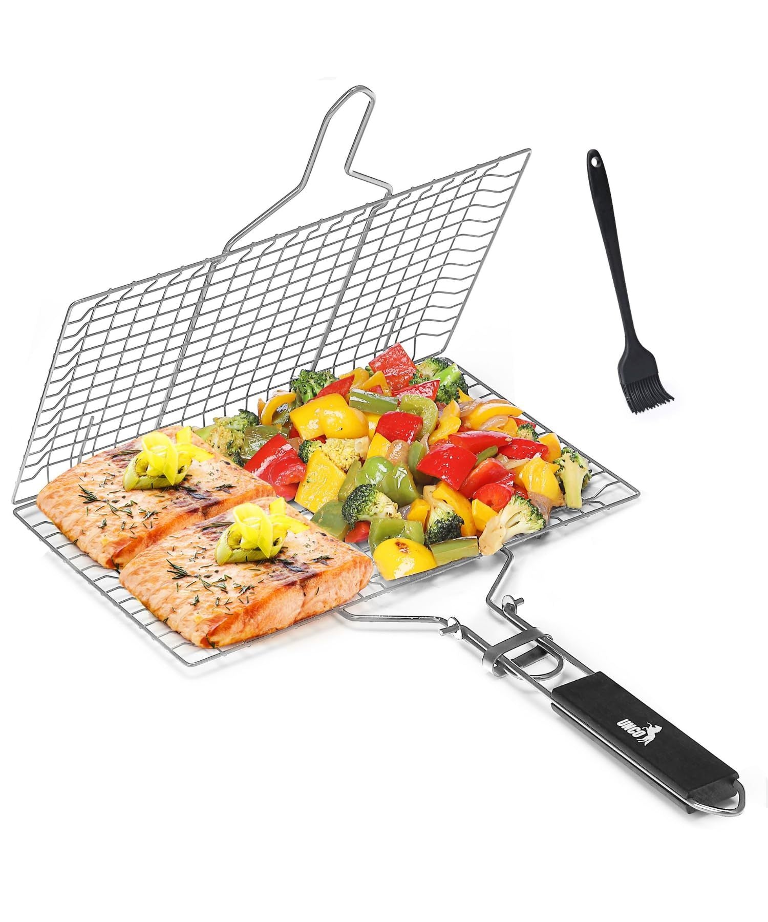 Grill Basket, Stainless Steel, Fish Grill Baskets For Outdoor Grill, Vegetable Grill Basket, Bbq Grill Basket, Fish Basket For Grilling, Grill Accessories Silver Stainless Steel