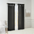 Twist Tab Lined Window Curtain Panel Black 50X120