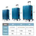 Abs Hard Shell 3 Piece Luggage Set 20 24 28 With 360 Rotating Wheel And Tsa Lock Men And Women Ideal For Business Trips And Family Getaways Dark Blue Abs