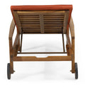 Jason Chaise Lounge Orange Wood Fabric