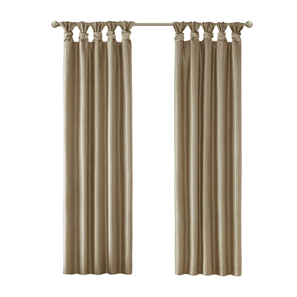 Twist Tab Total Blackout Window Curtain Panel Only 1 Pc Panel Bronze Polyester