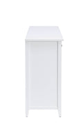 Flavius White Finish Console Cabinet White Synthetic Wood