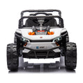 24V Kids Ride On Utv,Electric Toy For Kids W Parents Remote Control,Four Wheel Suspension,Low Start,Adjustable Speed,Multimedia Player,Early Education,Bluetooth,Rear Storage Space For Kids Aged 3 . White 50 99 Lbs Polypropylene