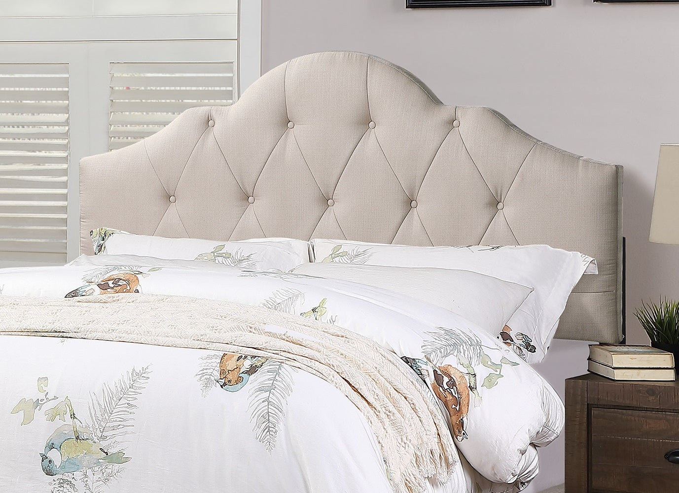 Contemporary 1Pc Queen Size Bed Adjustable Hb Light Brown Polyfiber Tufted Upholstered Wooden Bedframe Bedroom Furniture Box Spring Not Required Queen Light Brown Espresso Wood Bedroom