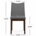 Dining Chair Set Of 2 Dark Grey Fabric