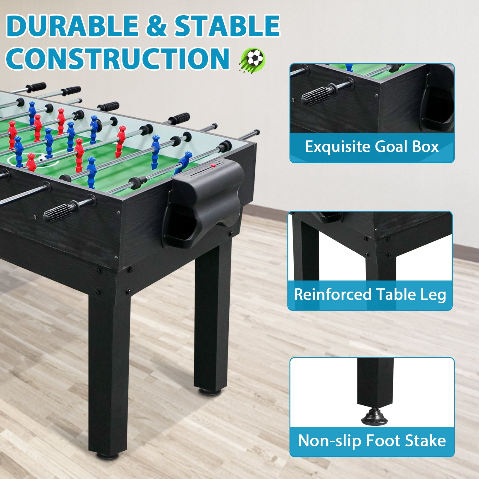 2X4Ft 10 In 1 Combo Game Table Set W Hockey, Foosball, Pool, Shuffleboard, Ping Pong Indoor Fitness Black Gym Mdf