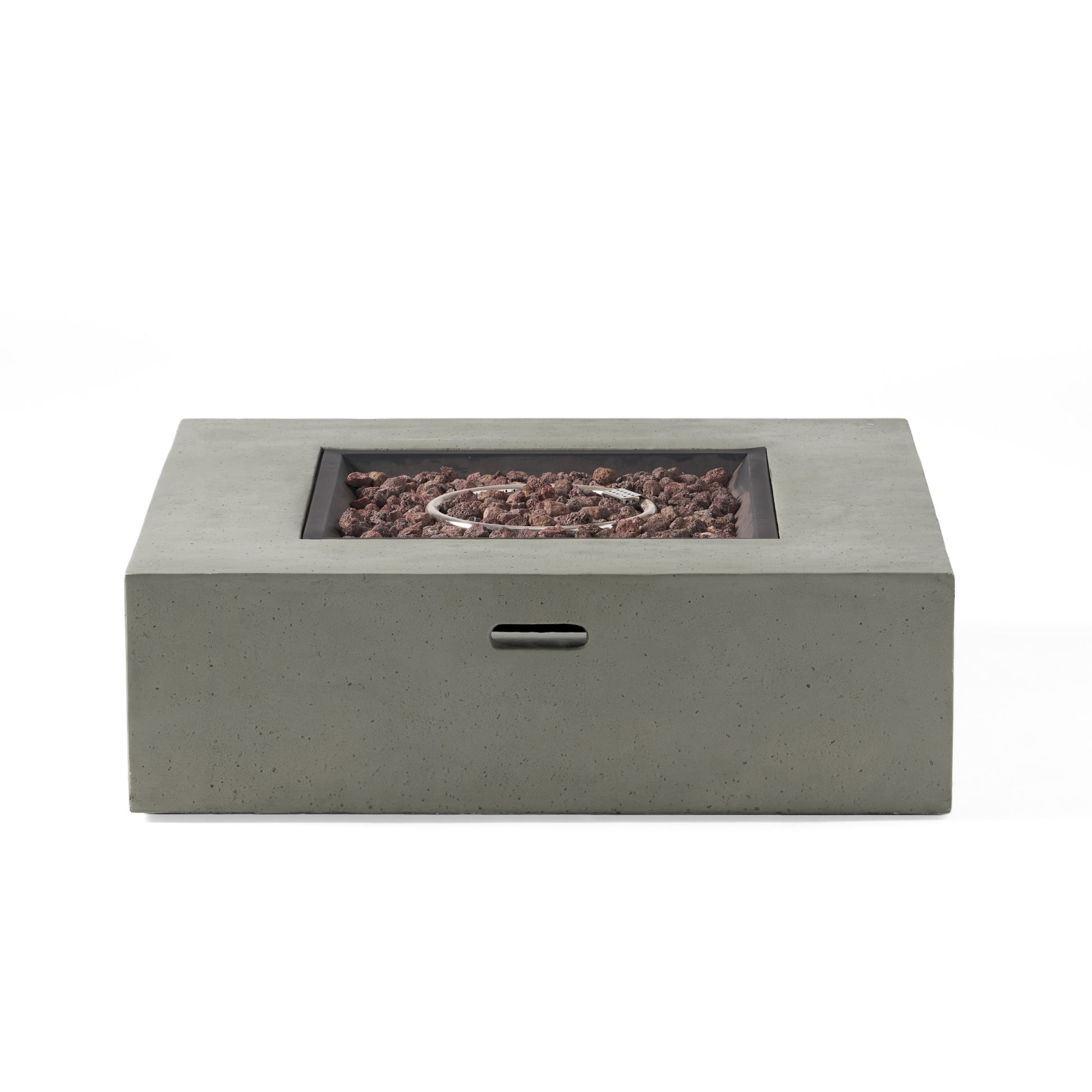 50000 Btu Square Mgo Fire Table Tank Outside Tank Cover Not Included Light Grey Magnesium Oxide