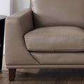 Soma Leather Chair Taupe Primary Living Space Mid Century Modern Eucalyptus Down Filling Genuine Leather
