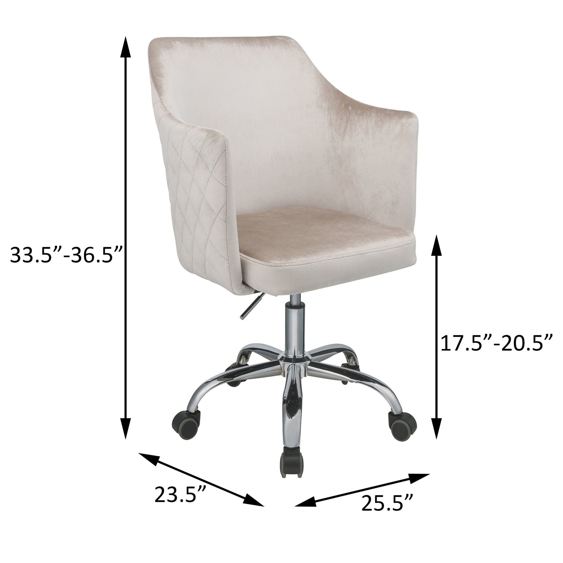 Champagne And Chrome Swivel Office Chair Solid Silver Grey Office Foam Rectangular Modern Office Chairs Solid Back Swivel Velvet