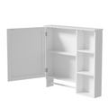 Wall Mounted Bathroom Storage Cabinet, Medicine Cabinets With Large Mirror Door, Adjustable Shelves And Three Open Storage Levels Not Include Bathroom Vanity White 1 5 Mirror Included Bathroom Wall Mounted Mdf Glass Painted