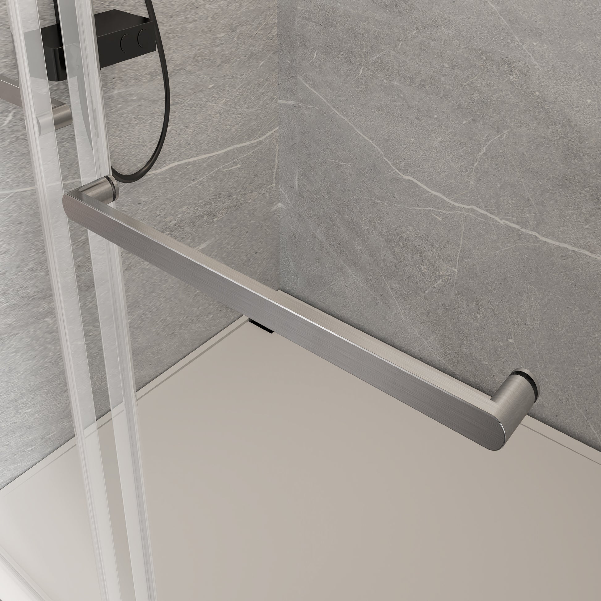 56 60 In. W X 62 In. H Frameless Double Sliding Tub Door, Bypass Tub Shower Door Soft Closing, Brushed Nickel 24D02 T60Bnx Brushed Nickel Tempered Glass