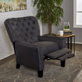 Modern Dark Grey Fabric Push Back Recliner Antique Dark Grey Fabric