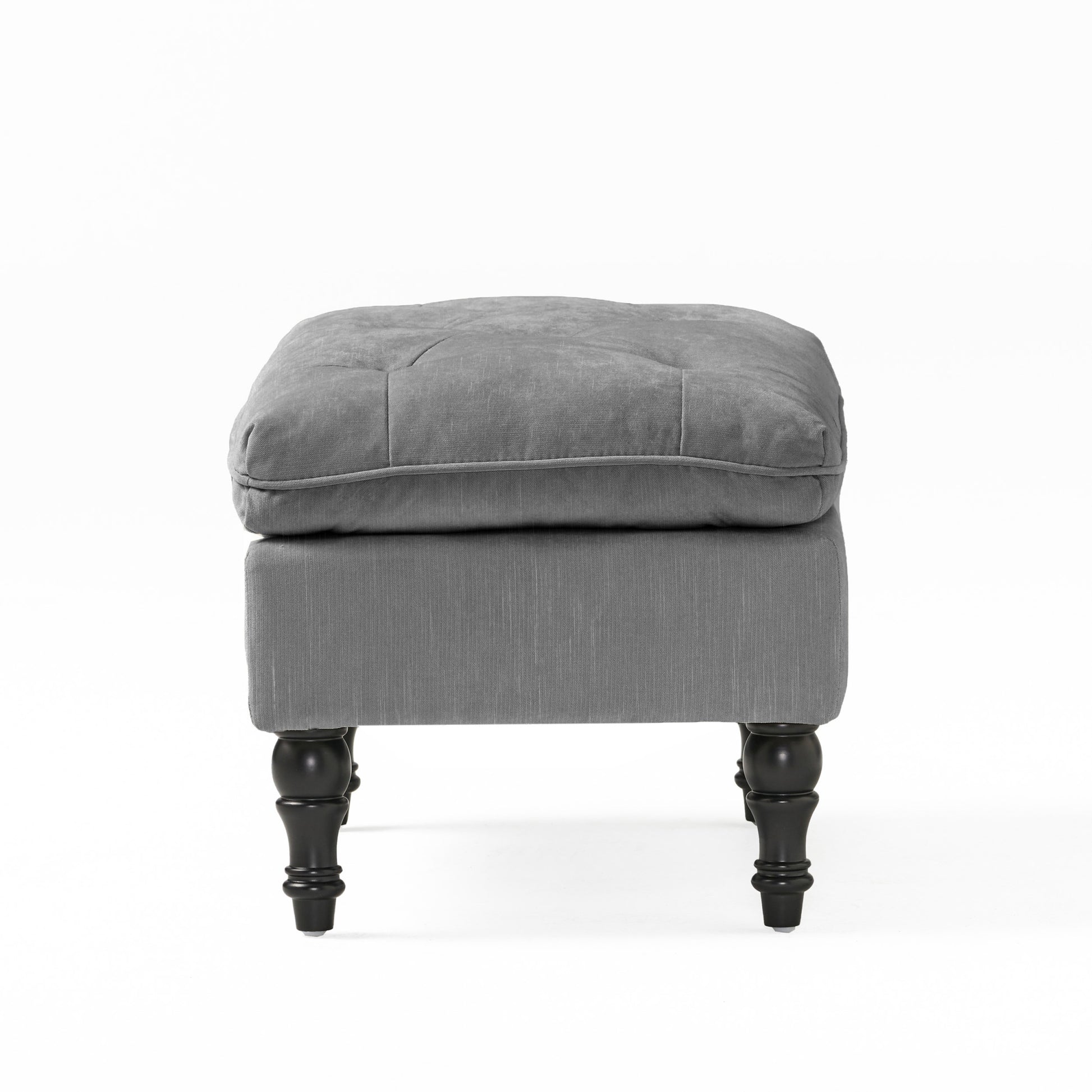 Lofton Pillow Top Ottoman Gray Fabric