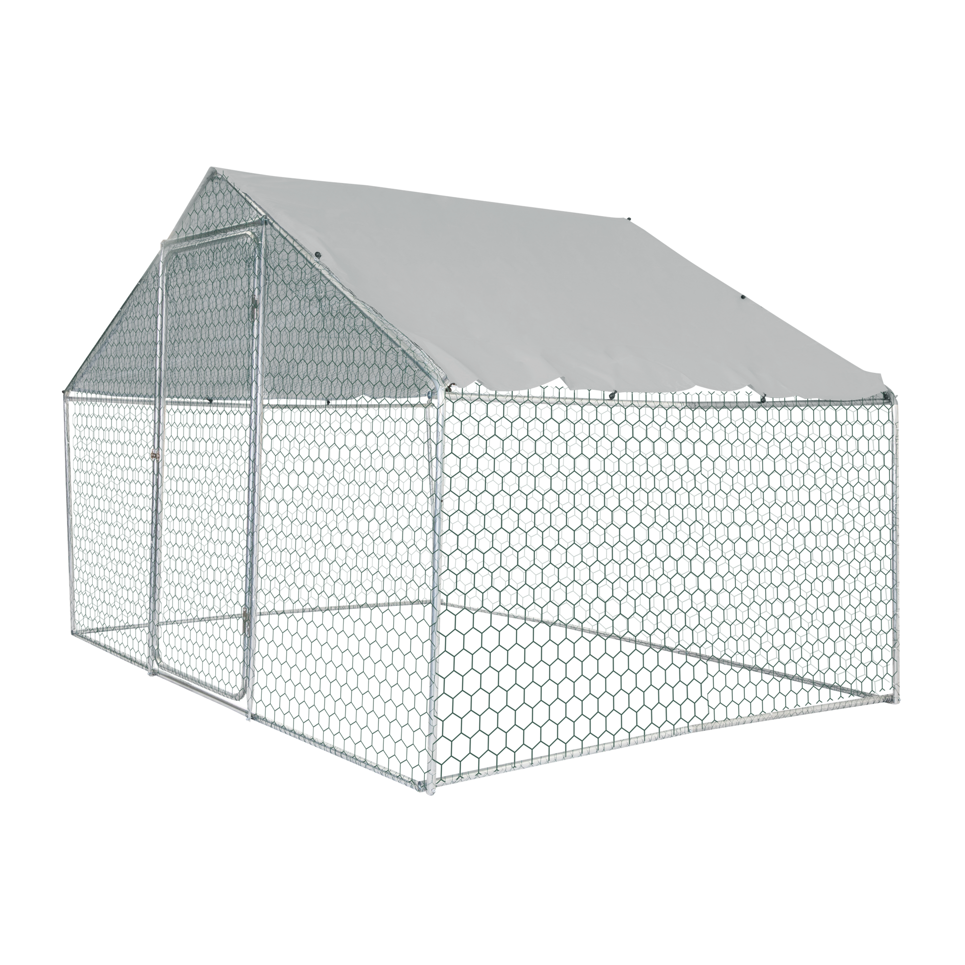 Xpt033 Outdoor Chicken Coop Metal Big Space 10*6*6Ft Silver Grey Metal