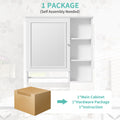 Wall Mounted Bathroom Storage Cabinet, Medicine Cabinets With Large Mirror Door, Adjustable Shelves And Three Open Storage Levels Not Include Bathroom Vanity White 1 5 Mirror Included Bathroom Wall Mounted Mdf Glass Painted