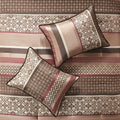 7 Piece Comforter Set Red King King Red Polyester