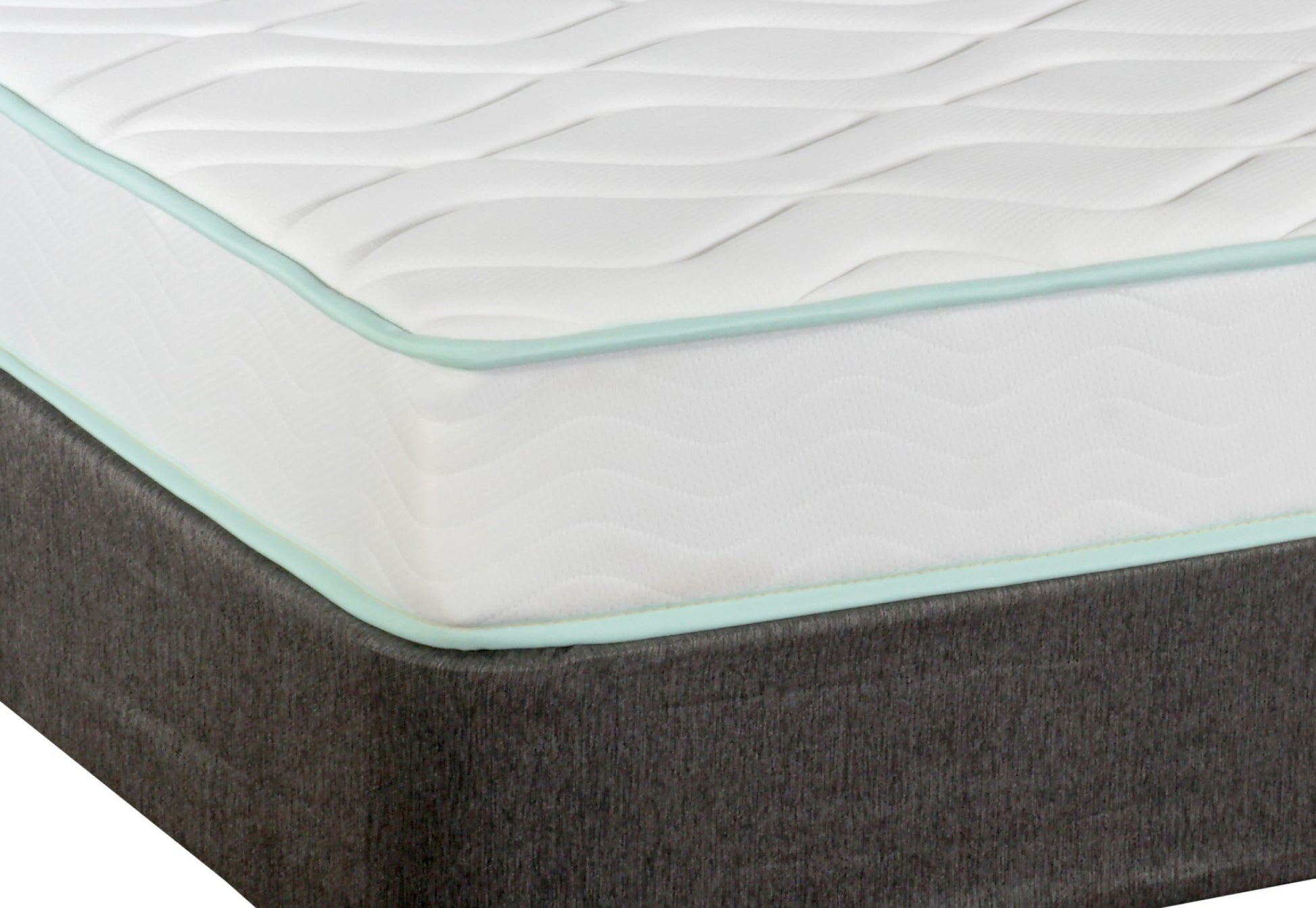 Twin Size 6" Medium Innerspring Hybrid Mattress White Green Foam Spring Twin