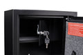 Large Black Steel Cabinet, With Smart Combination Lock, Smart Alarm, Led Lights, Dividers And Pouches, Is Anti Smashing. Black Steel