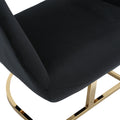 Coolmore Upholstered Tufted Living Room Chair Textured Linen Fabric Accent Chair With Metal Stand Black Velvet