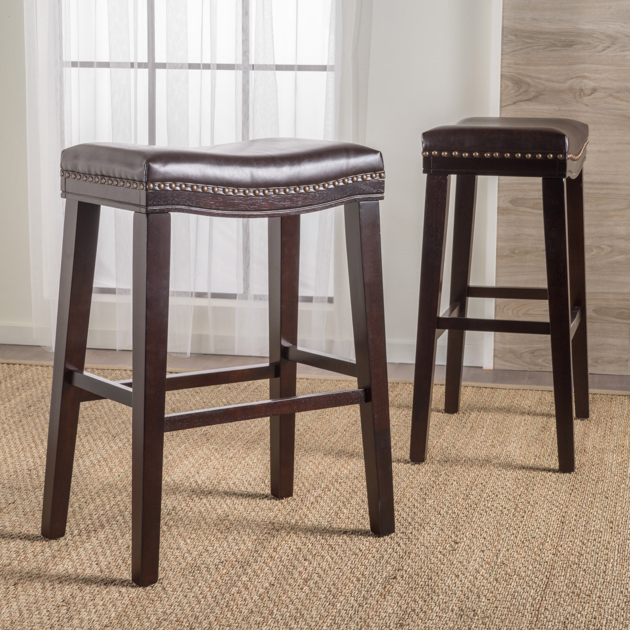 Saddle Stool Brown Pu Leather