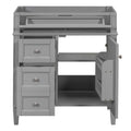 30'' Bathroom Vanity With Top Sink, Modern Bathroom Storage Cabinet With 2 Drawers And A Tip Out Drawer, Single Sink Bathroom Vanity Grey Bathroom Mdf