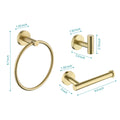 3 Piece Bathroom Hardware Set Brushed Gold Stainless Steel