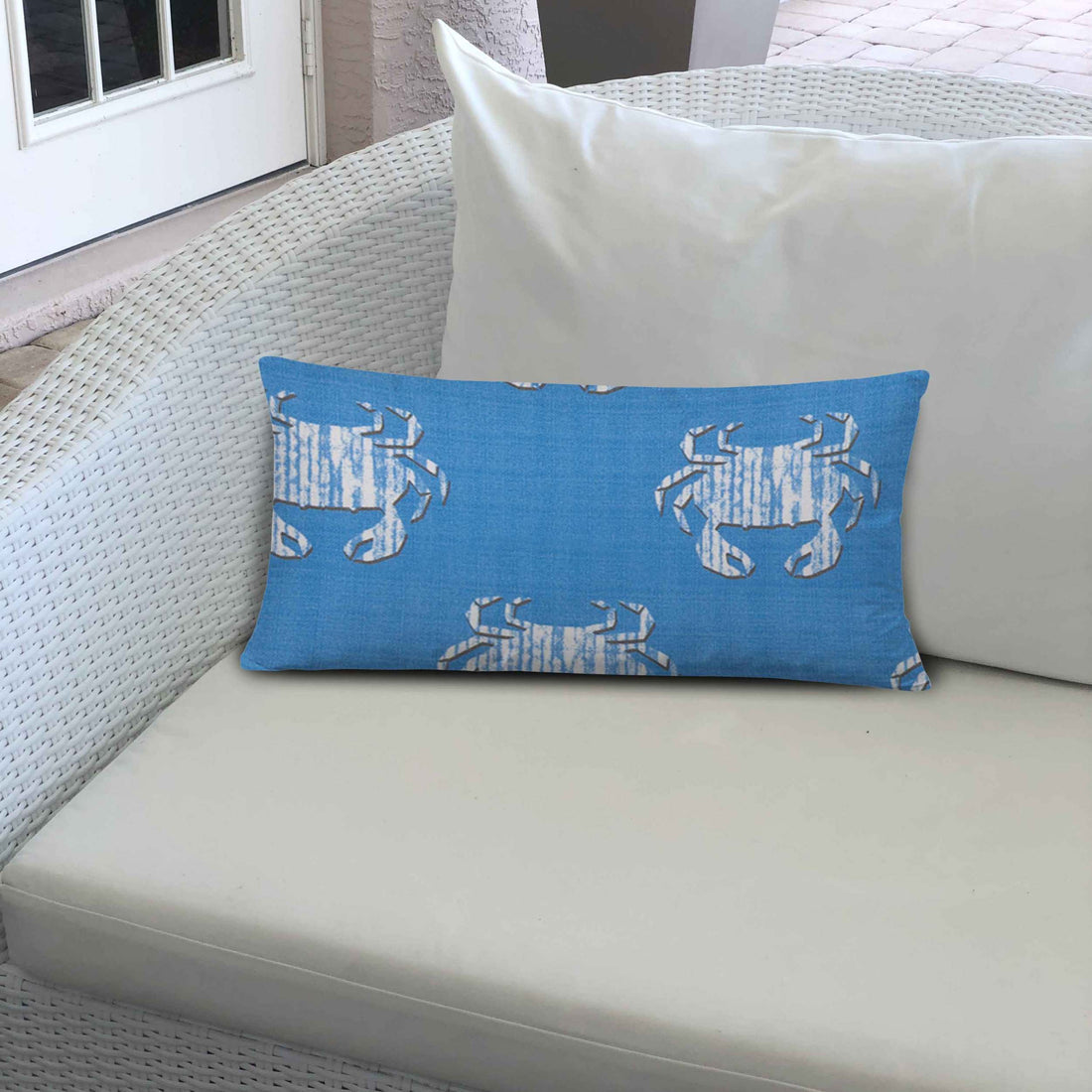 Crabby Indoor Outdoor Soft Royal Pillow, Envelope Cover Only, 12X24 Multicolor Polyester