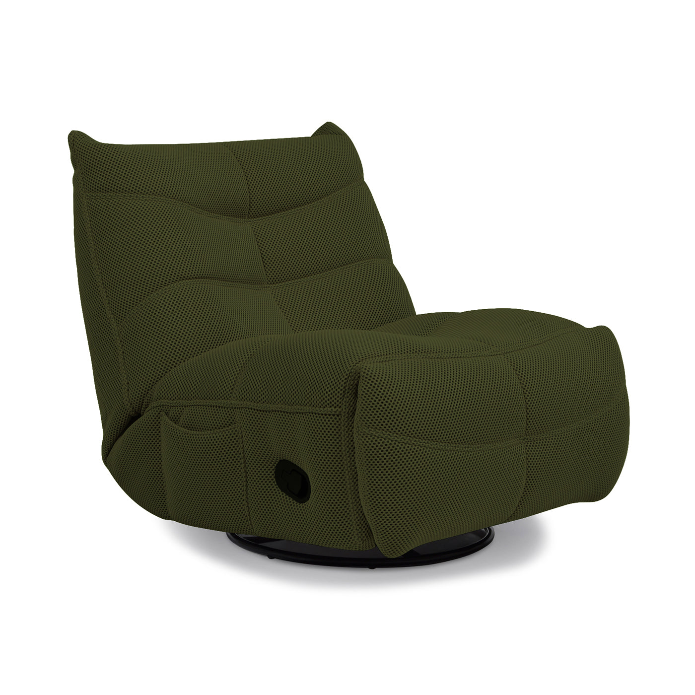 Rearden 35.5" Swivel Glider Manual Recliner Gaming Lounge Chair, Army Green 3D Tech Mesh Green Foam Fabric Mesh