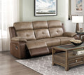 Plush Comfort Sofa Set 2Pc Brown Microfiber Upholstered Tufted Details Reclining Sofa Loveseat Plush Arms Modern Living Room Furniture Brown Microfiber Wood Primary Living Space Contemporary,Modern Pillow Top Arms Plywood,Solid Wood 5 Seat