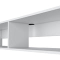 White 2 Shelf Central Floating Media Rack White Primary Living Space 60 69 Inches Melamine