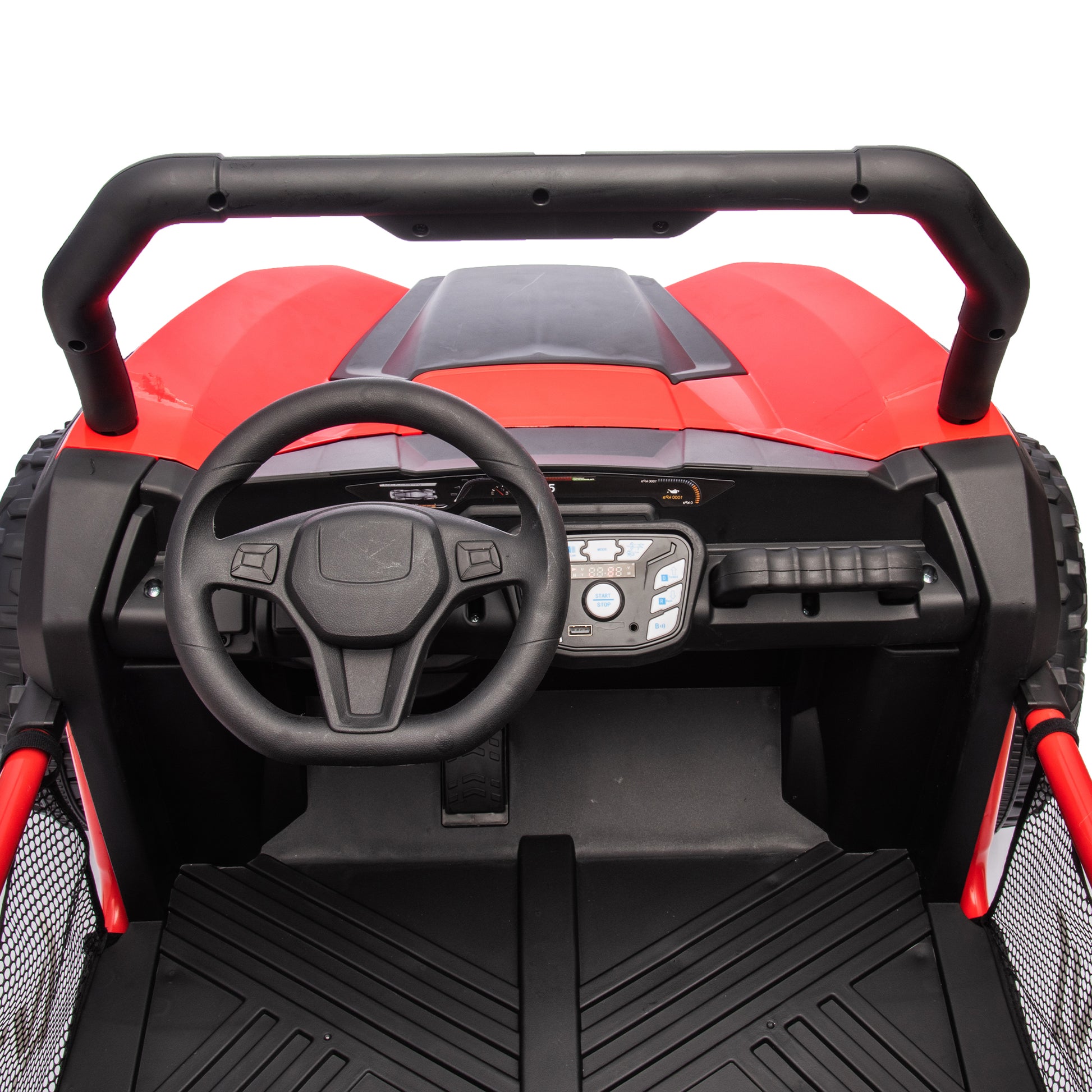 24V Two Seater Kids Ride On Utv W Parents Control,400W Super Power,Four Wheel Suspension,Led Light With Rear Searchlight,Bluetooth,Mp3,Music,Rear Storage Space,Speeds 3.73 4.97Mph For Kids Aged 3 . Red 50 99 Lbs Polypropylene