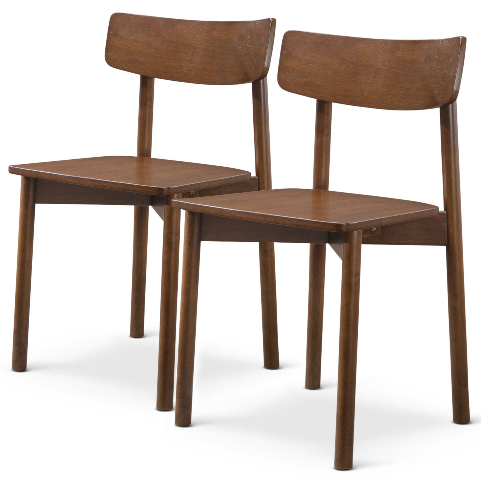Pierre Walnut Dining Chair Set Of 2 Solid Brown,Wood Brown Dining Room Wipe Clean Mid Century Modern Dining Chairs Walnut Set Of 2 Solid Wood