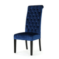 George Hi Back Kd Dining Chair Navy Blue Velvet