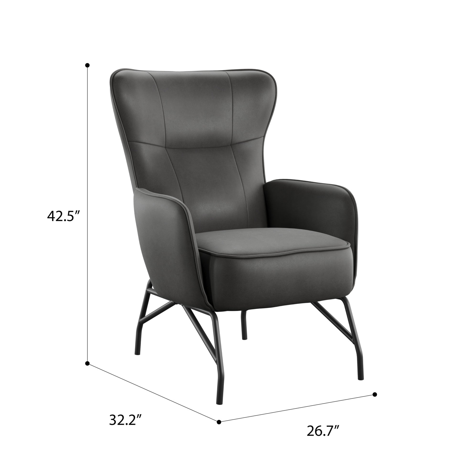 Graham Black Accent Chair Black Foam Engineered Wood