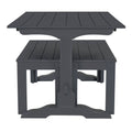 3 Piece Retro Dining Set, Rectangular Trestle Table And 2 Wood Benches For 4 People For Dining Room And Kitchen Grey Grey Solid Wood Mdf