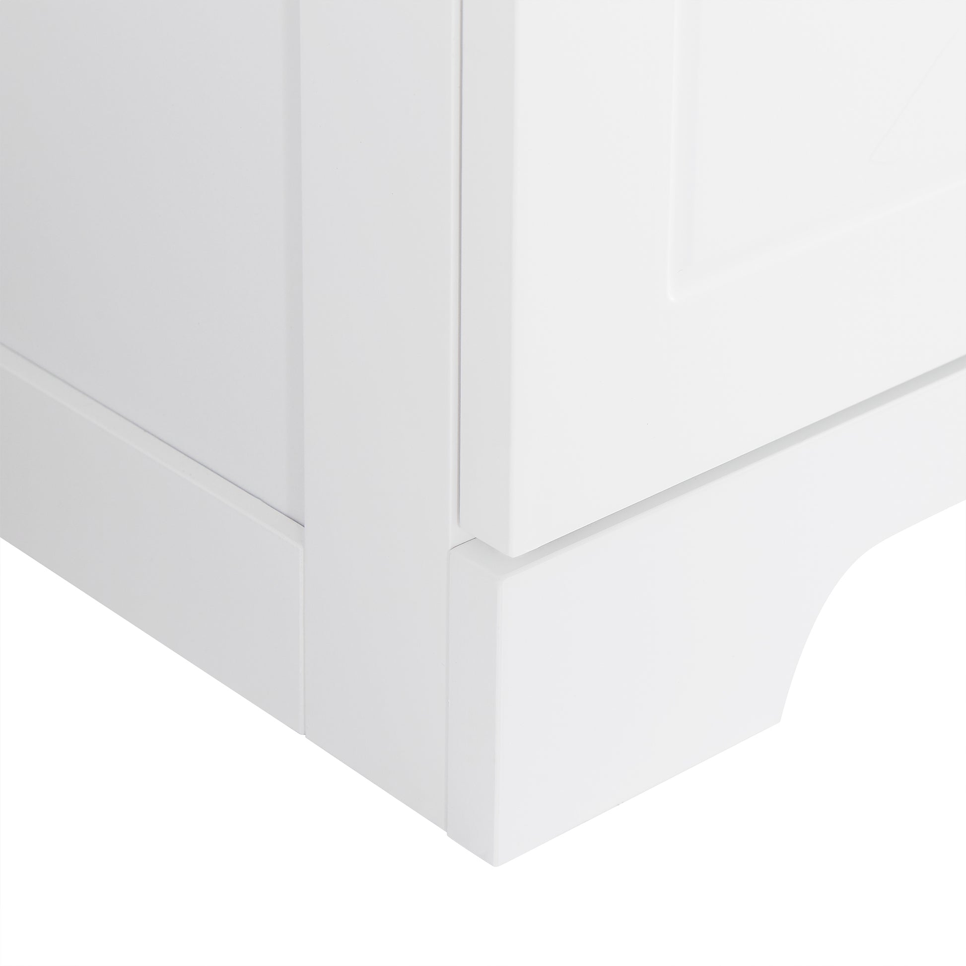 Tall Bathroom Cabinet With Four Doors, Large Storage Space Open Shelve, Upper Storage Cabinet, White White Mdf