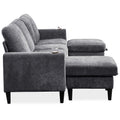 Chenille Sectional Sofa, U Shaped Sofa Couch With High Density Memory Foam, 4 Seat Comfy Modular Sofa Couch For Living Room, Modern U Shaped Sectional Sofa,U Shaped Dark Grey Dark Grey Chenille