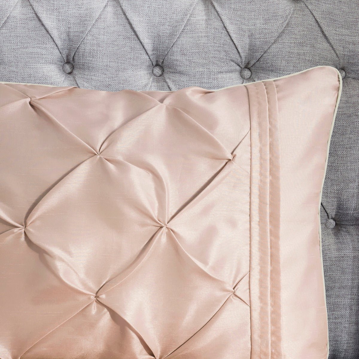 7 Piece Tufted Comforter Set Blush King King Blush Polyester