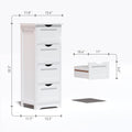 Modern Sturdy Wooden Storage Cabinet,Free Standing Bathroom Cabinet With 4 Drawers Suitable For Bedroom, Living Room, Office, Bathroom White Ameican White Oak Rubber Wood